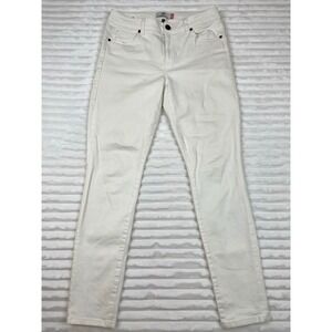 Cabi High Skinny Jeans‎ Classic White Zip Women's Stretch Preppy Weekend Size 8